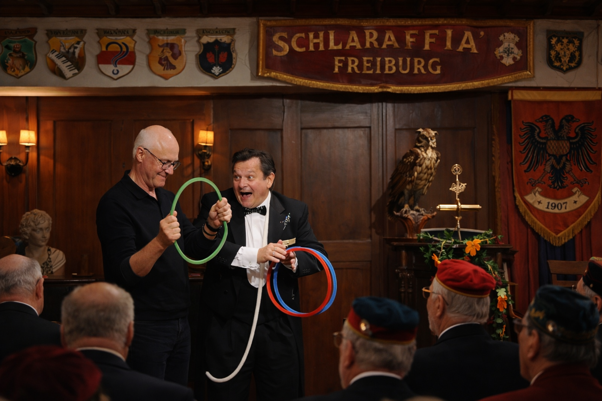 Ringe-Routine auf der Bühne